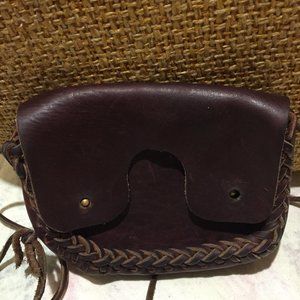 VINTAGE HANDMADE DOUBLE- STITCHED LEATHER HANDBAGS